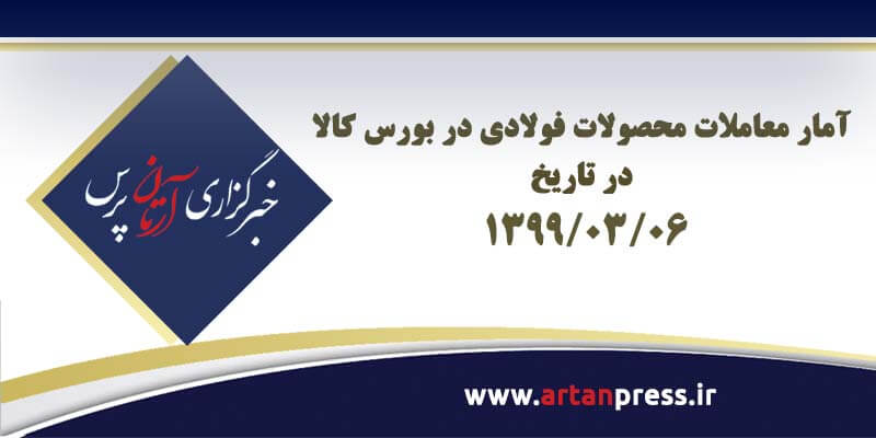 آمار معاملات محصولات فولادی بورس کالا در تاریخ ۹۹/۰۳/۰۶