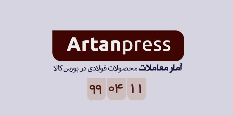 آمار معاملات محصولات فولادی در بورس کالا در تاریخ ۹۹/۰۴/۱۱