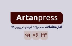 آمار معاملات محصولات فولادی در بورس کالا در تاریخ ۹۹/۰۶/۲۴