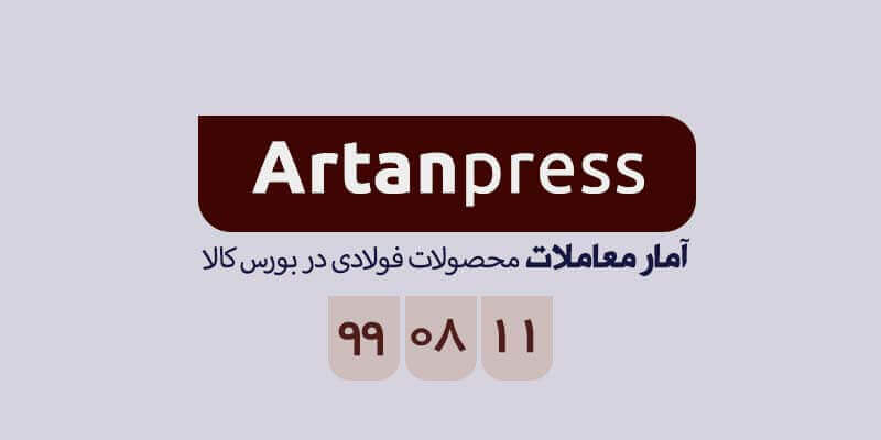 آمار معاملات محصولات فولادی در بورس کالا در تاریخ ۹۹/۰۸/۱۱