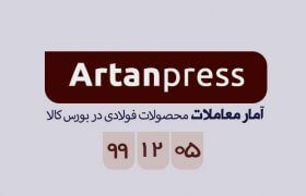 آمار معاملات محصولات فولادی در بورس کالا در تاریخ ۹۹/۱۲/۰۵