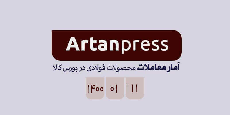 آمار معاملات محصولات فولادی بورس کالا در تاریخ ۱۴۰۰/۰۱/۱۱