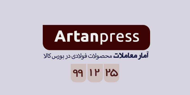 آمار معاملات محصولات فولادی در بورس کالا در تاریخ ۹۹/۱۲/۲۵