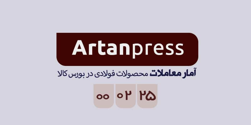 آمار معاملات محصولات فولادی بورس کالا در تاریخ ۱۴۰۰/۰۲/۲۵